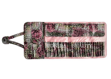 Textura acessível colorida do crocodilo da caixa do suporte da pena do saco de rolo da escova da composição da bolsa da embreagem