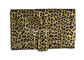 Embreagem acessível da caixa do suporte da pena do saco de rolo da escova da composição do teste padrão do leopardo da grande capacidade