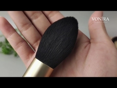 11pcs Gold Synthetic Makeup Brush Set With Wood Handle