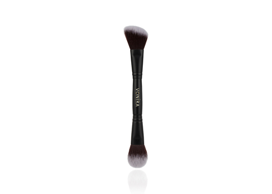 A composição terminada dupla profissional de Vonira cora contorno escova o highlighter tomado partido dobro Bronzer escova com punhos pretos