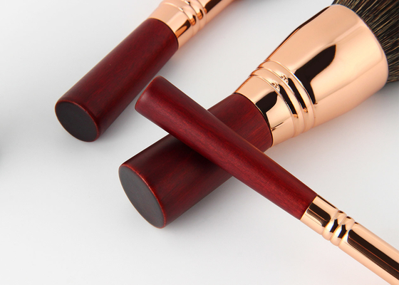 O luxo do alto densidade da beleza de Vonira cora escova com naturalmente fibras Rose Copper Ferrule da cor do cabelo do esquilo da função