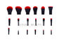 O cabelo sintético composição da marca própria de 18 partes escova o grupo de escova da fibra do duo