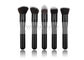 Grupo de escova facial preto elegante da composição de 5 PCS Kabuki com o vegetariano duplo Taklon do tom