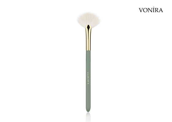 Pincel Leque Iluminador Vonira Personalizado Atacado Pelo Natural de Cabra Branco com Serviço de Marca Própria