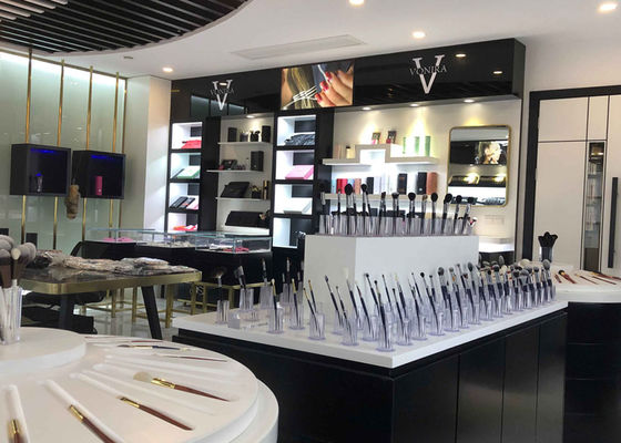 Grupo de escovas essencial da composição 7pcs de Vonira com a virola natural do ouro do cabelo da cabra