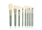 Escovas da composição de Brochas Maquillaje do grupo de escova da composição da fibra sintética do verde da beleza 9PCS de Vonira