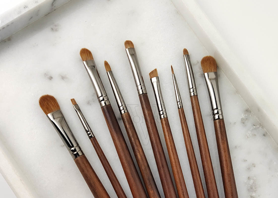 Escova Handcrafted de alta qualidade da sombra do cabelo do esquilo de Vonira com virola de bronze