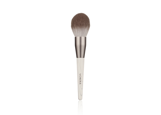Escova biodegradável do pó da composição da fibra do milho da chegada nova de Vonira com o punho de madeira de Grey Aluminum Ferrule Eco Freindly