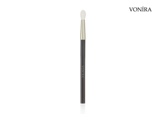 Vonira Custom Atacado Pelo Natural de Cabra Branco Cabo Marrom Escuro Pincel de Maquiagem Grande para Esfumar Sombra