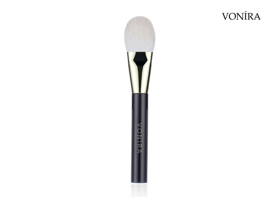 Pincel de Blush para Maquiagem Vonira Custom Wholesale Natural White Goat Hair Flat Dark Brown Handle