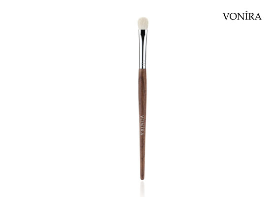 Pincel de Sombra para Olhos Vonira Custom Wholesale de Pelo de Cabra Branco Natural com Cabo de Ébano Marrom